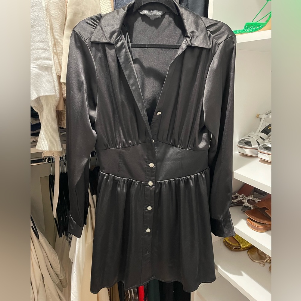 Black button down Zara dress